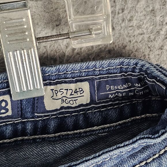 Miss Me Jeans 28 Womens Denim Boot Cut Embellished Rhinestone Pockets Bling - Picture 9 of 11